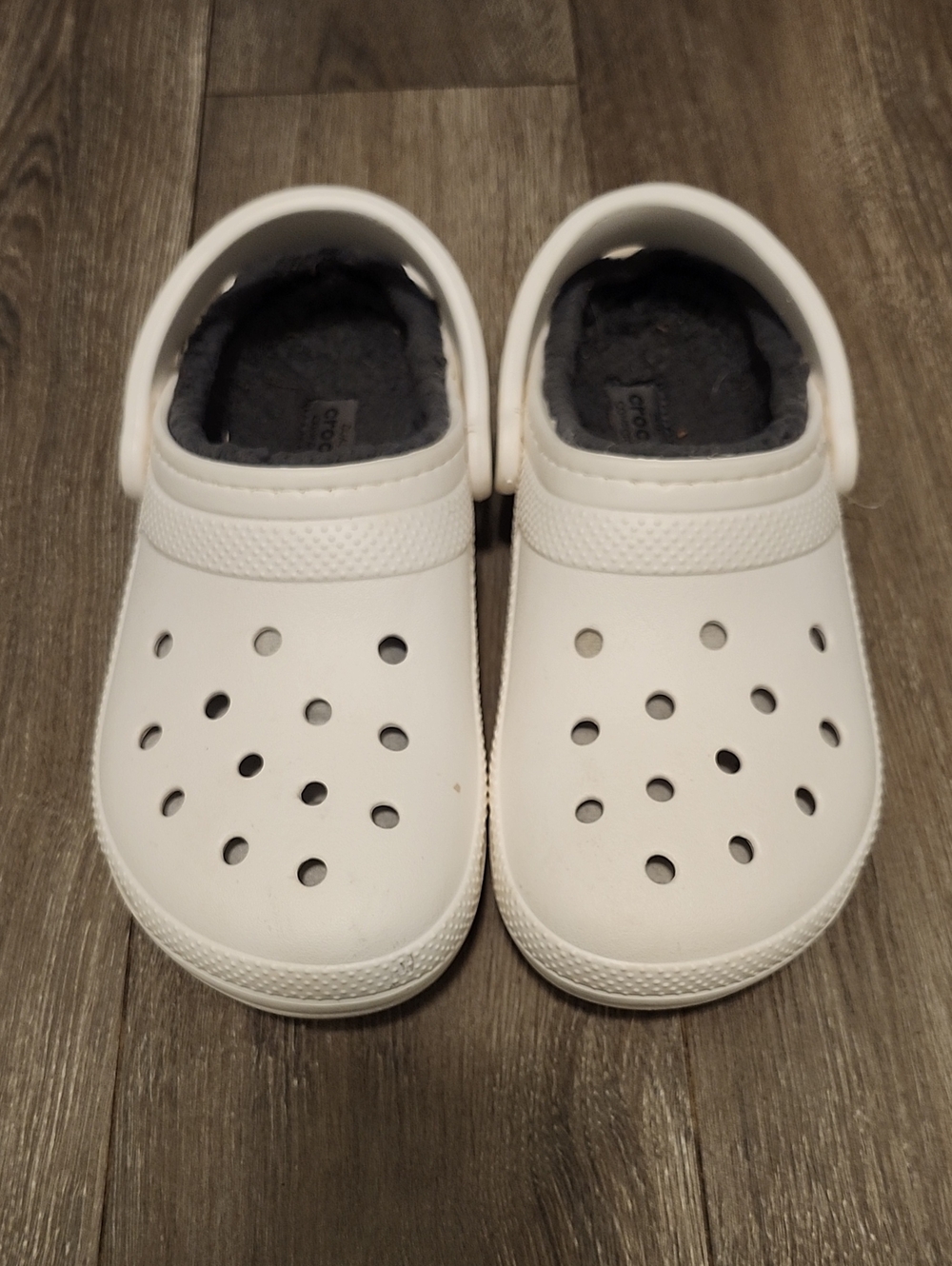 Women's Crocs White Slip-On Clog with Fleece Lining